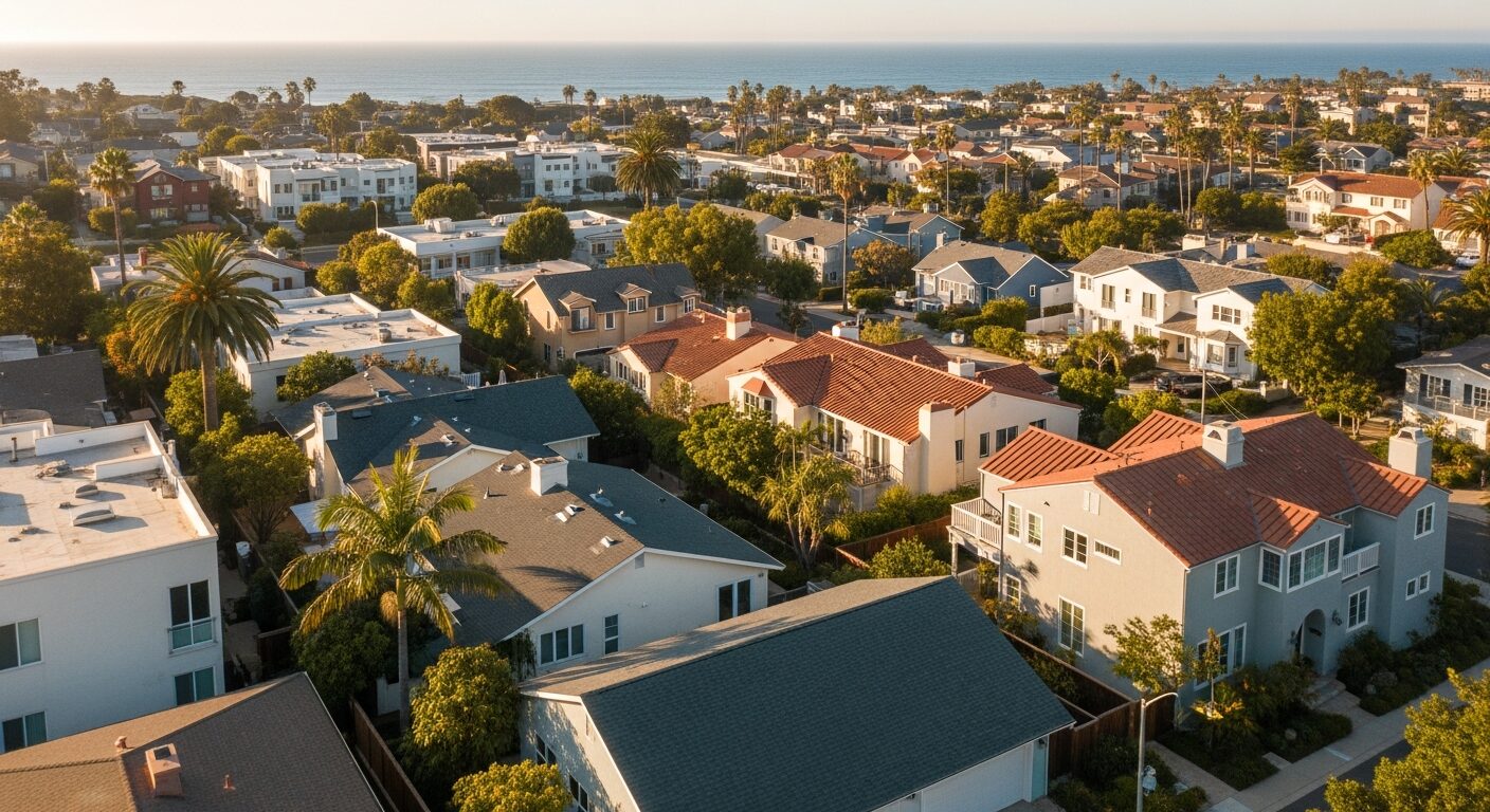 An aerial view of a Central Coast community