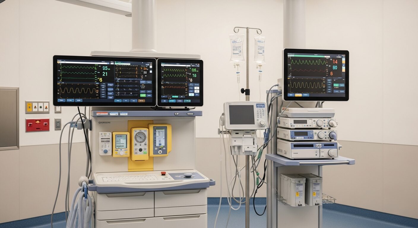 Hospital anesthesia and monitoring equipment