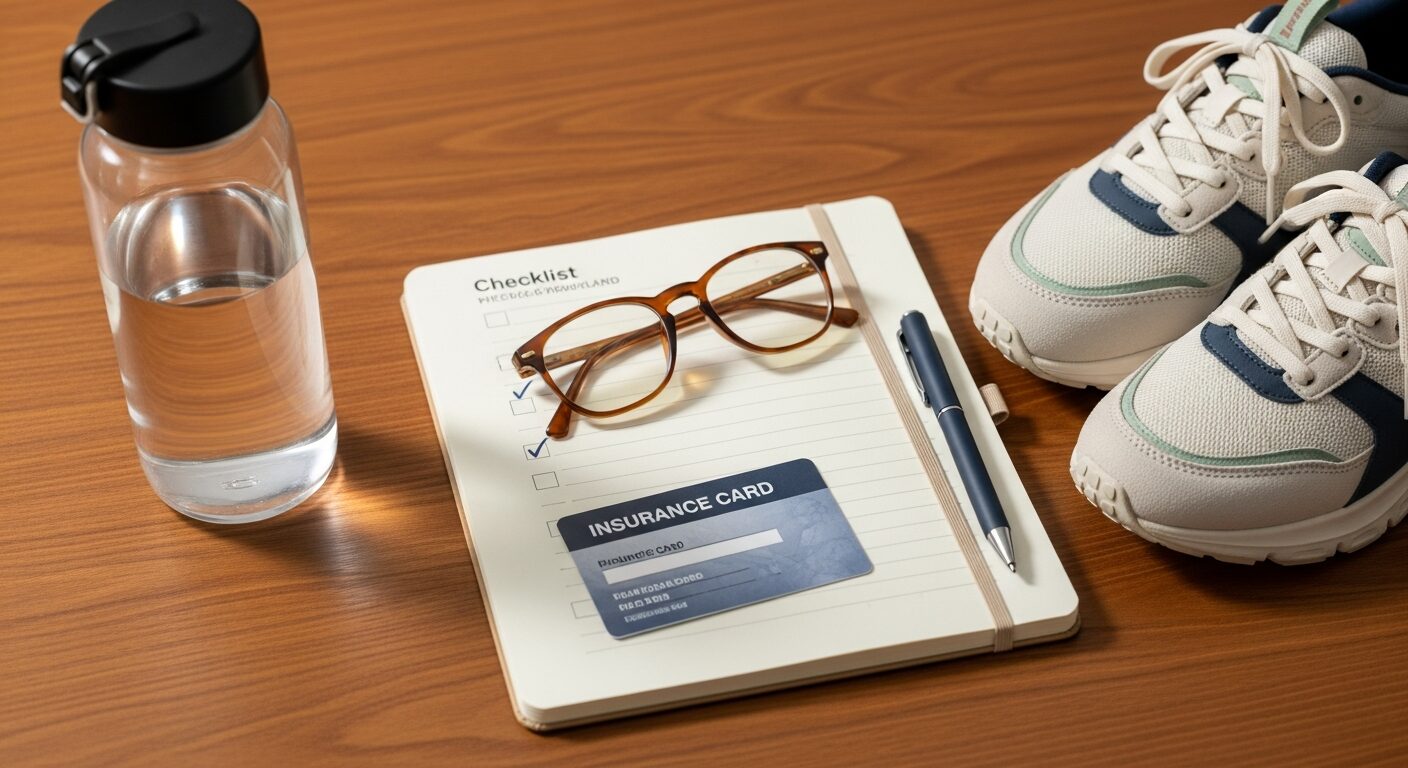 Appointment paperwork and a checklist on a desk