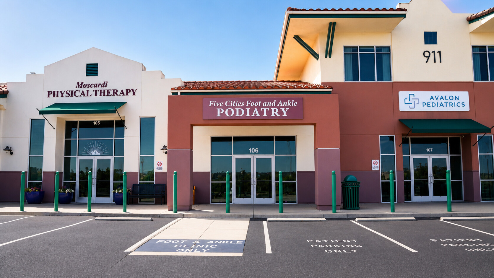 Exterior of the Five Cities Foot and Ankle Podiatry office at Suite 106 in Pismo Beach