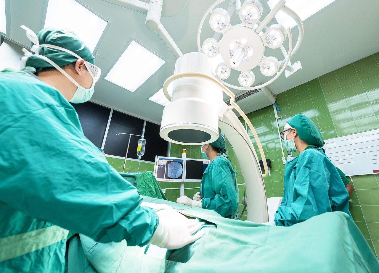 Modern operating room prepared for foot and ankle surgery